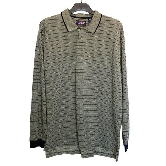 Roundtree & Yorke Other - Roundtree‎ & Yorke Long Sleeved Striped Polo Men's Size XL